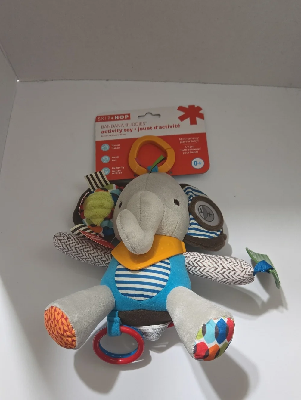 Skip Hop Gray & Blue Elephant Bandana Buddies Activity Toy 0+